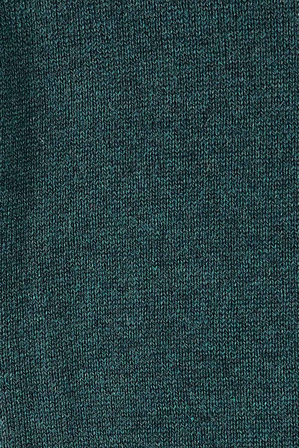 Product shot of the Cotton Cashmere Wool V Neck Knit Dress in colour Green (Green), detail