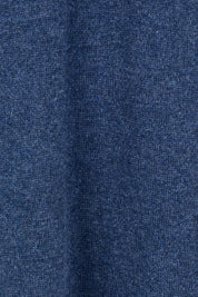 Product shot of the Cotton Cashmere Wool V Neck Knit Dress in colour Marlin (Blue), detail