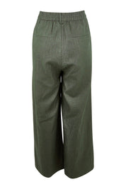 Preloved Linen Cotton Wide Leg Pant - Olive