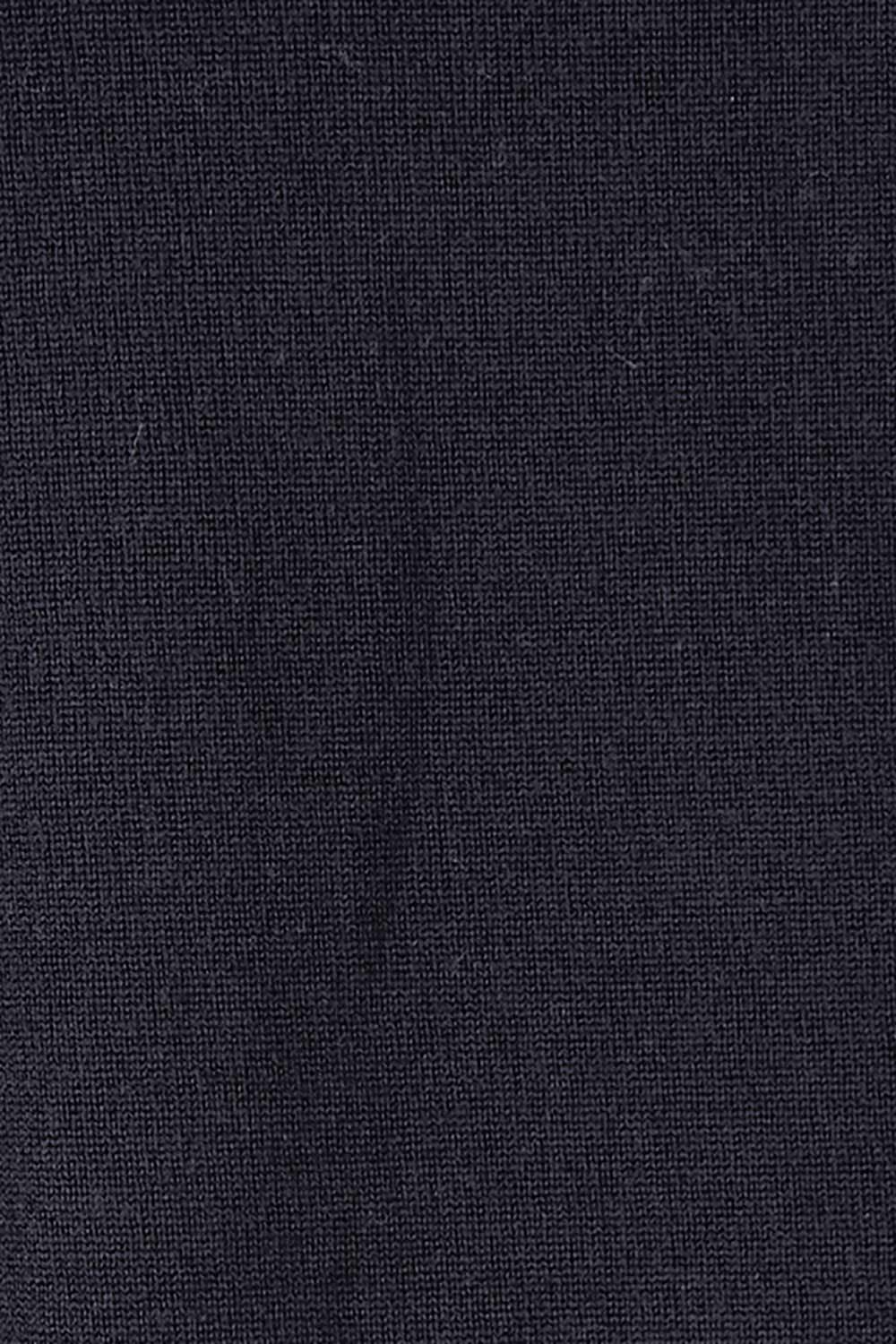 Product shot of the Merino Wool High Crew Pullover in colour Navy (Blue), detail