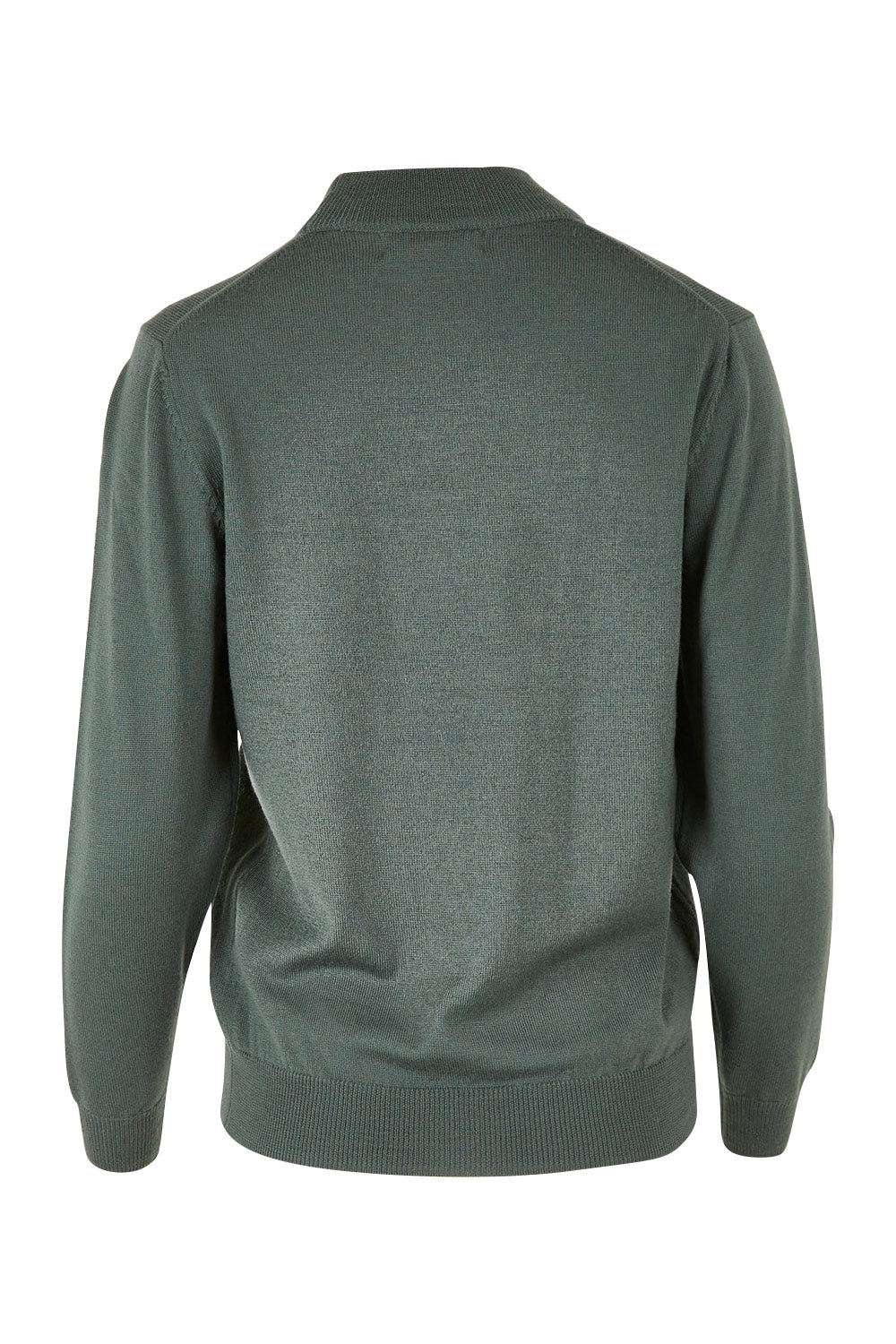 Product shot of the Merino Wool High Crew Pullover in colour Seafoam (Green), from the back