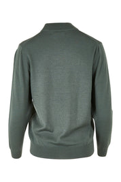 Product shot of the Merino Wool High Crew Pullover in colour Seafoam (Green), from the back