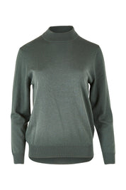 Product shot of the Merino Wool High Crew Pullover in colour Seafoam (Green), from the front