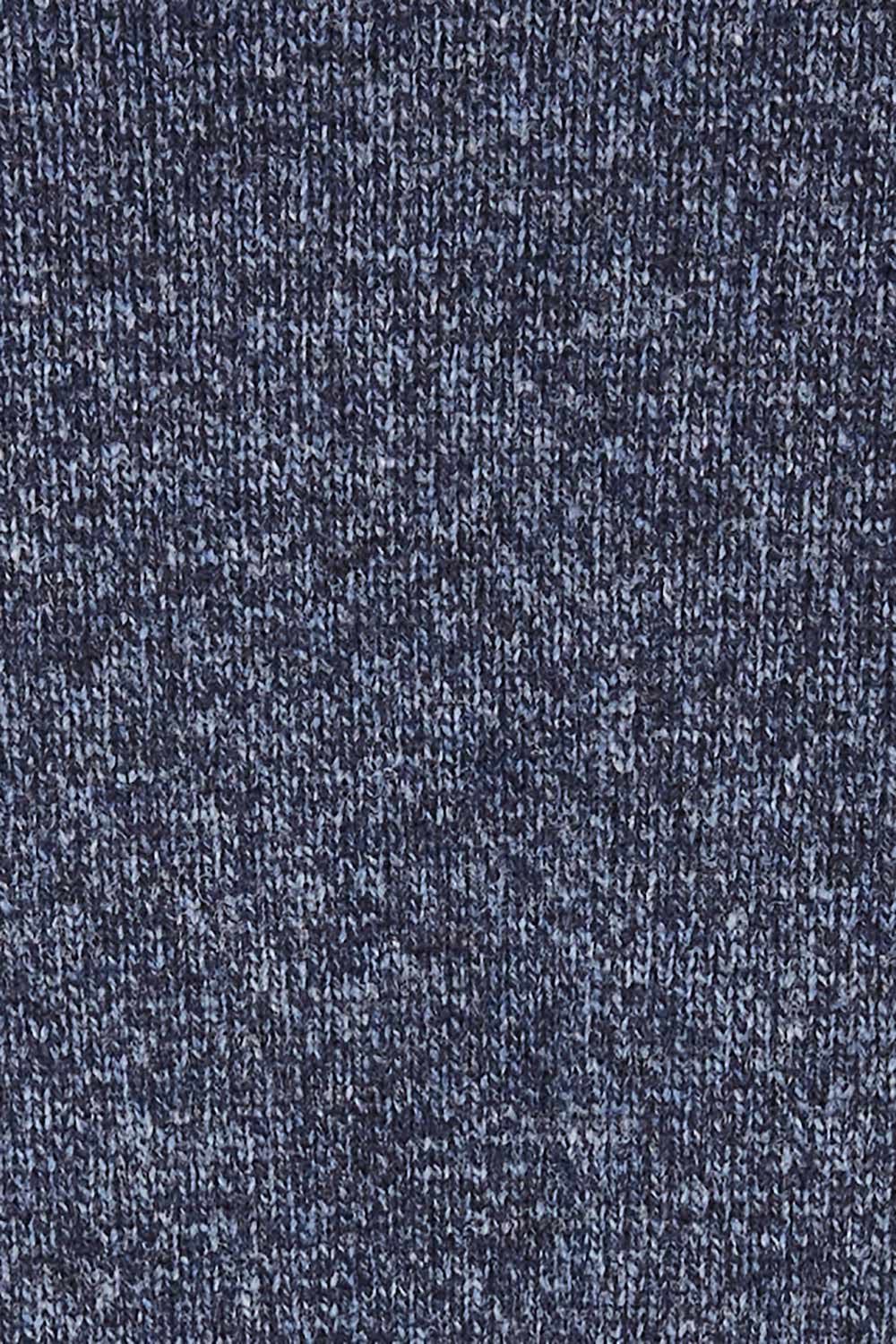 Product shot of the Wool Rolled Neck Jumper in colour Denim (Blue), detail