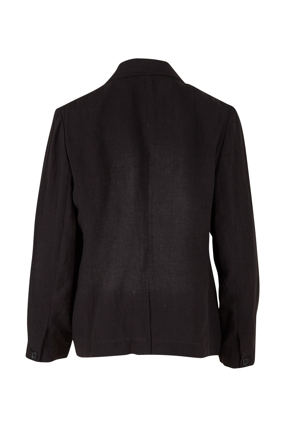 Product shot of the Linen Blazer in colour Black (Black), from the back