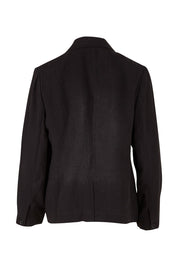 Product shot of the Linen Blazer in colour Black (Black), from the back