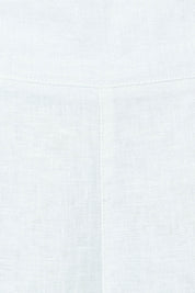 Product shot of the Linen Wide Leg Pant in colour White (White), detail