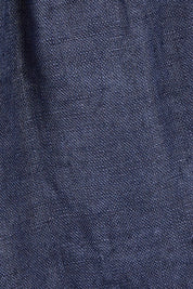 Product shot of the Linen Relaxed Pants in colour Navy (Blue), detail