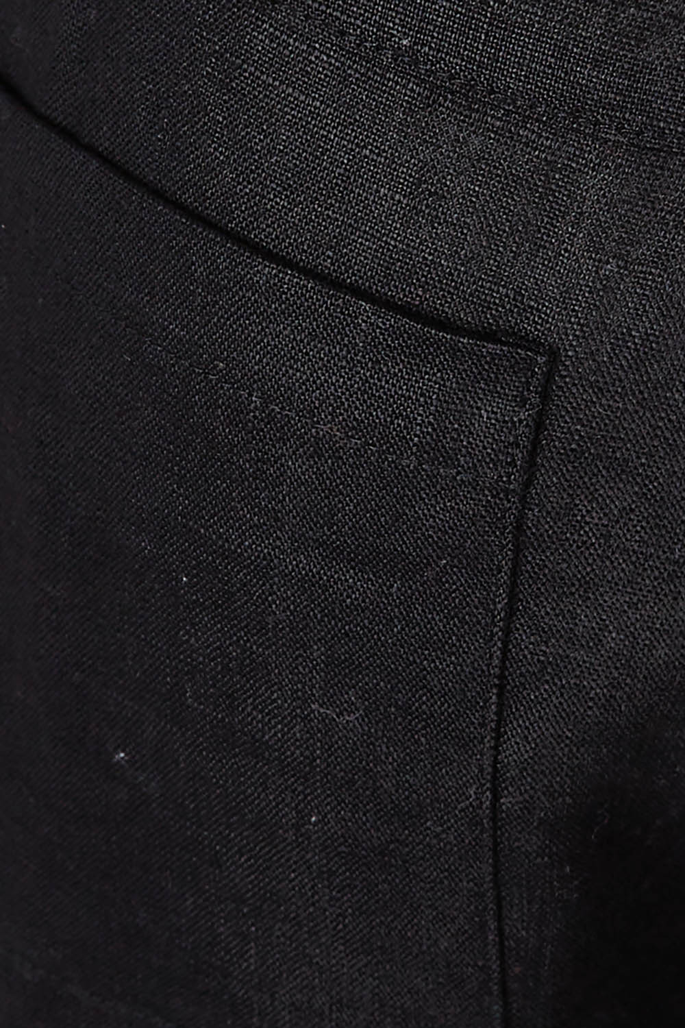 Product shot of the Linen Straight Pant in colour Black (Black), detail