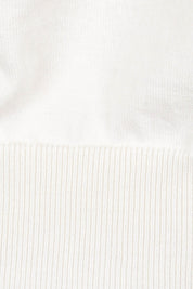 Product shot of the Cotton Cashmere Crew Neck Sweater in colour Snow (White), detail