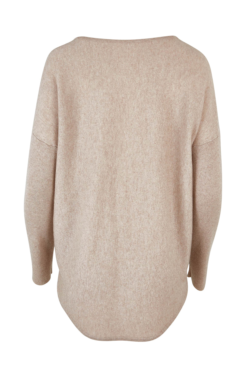 Product shot of the Wool Cashmere V Sweater in colour Natural, from the back