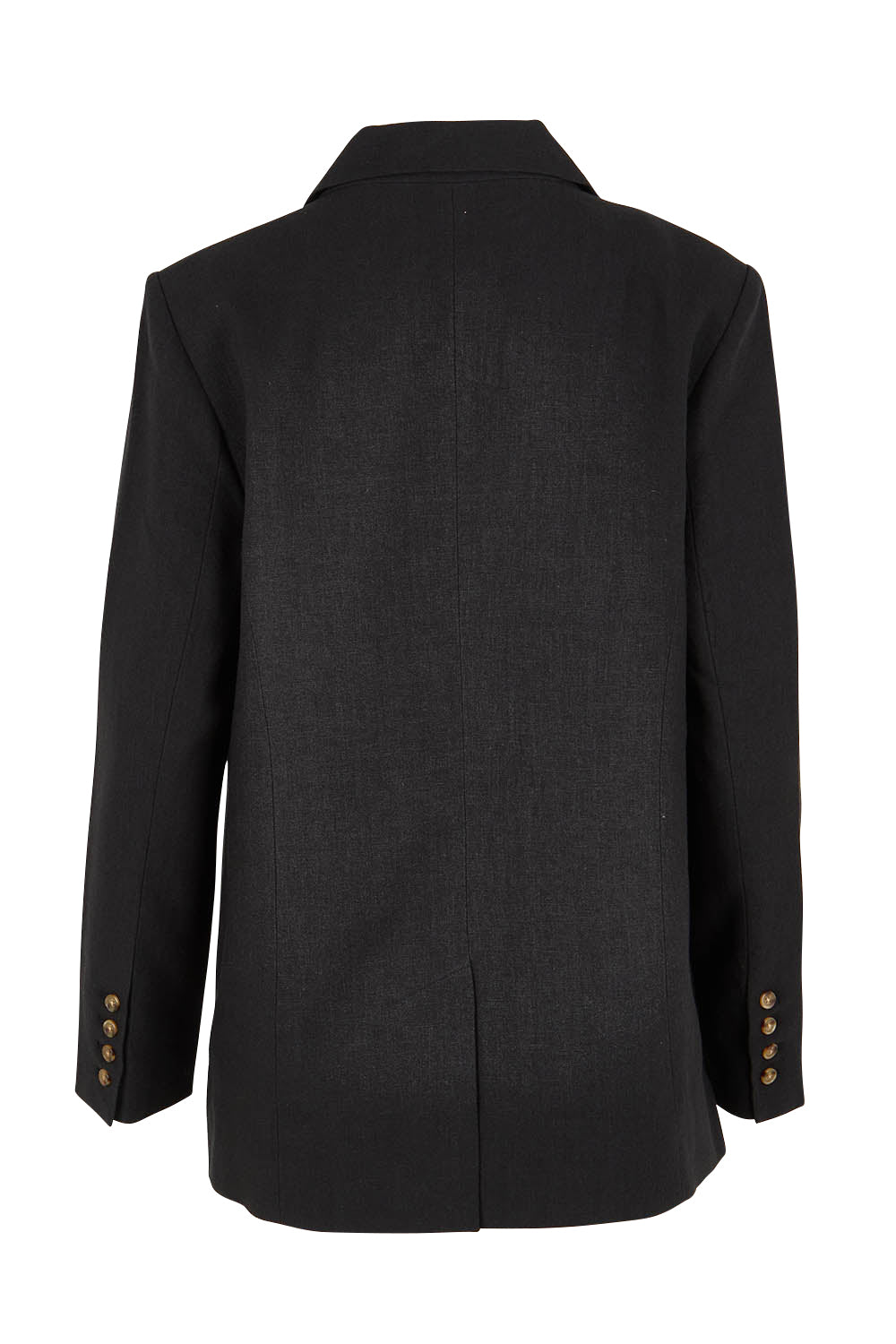 Product shot of the Ramie Tencel Blazer in colour Black (Black), from the back