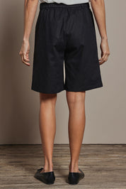 Preloved Linen Cotton Long Short - Black