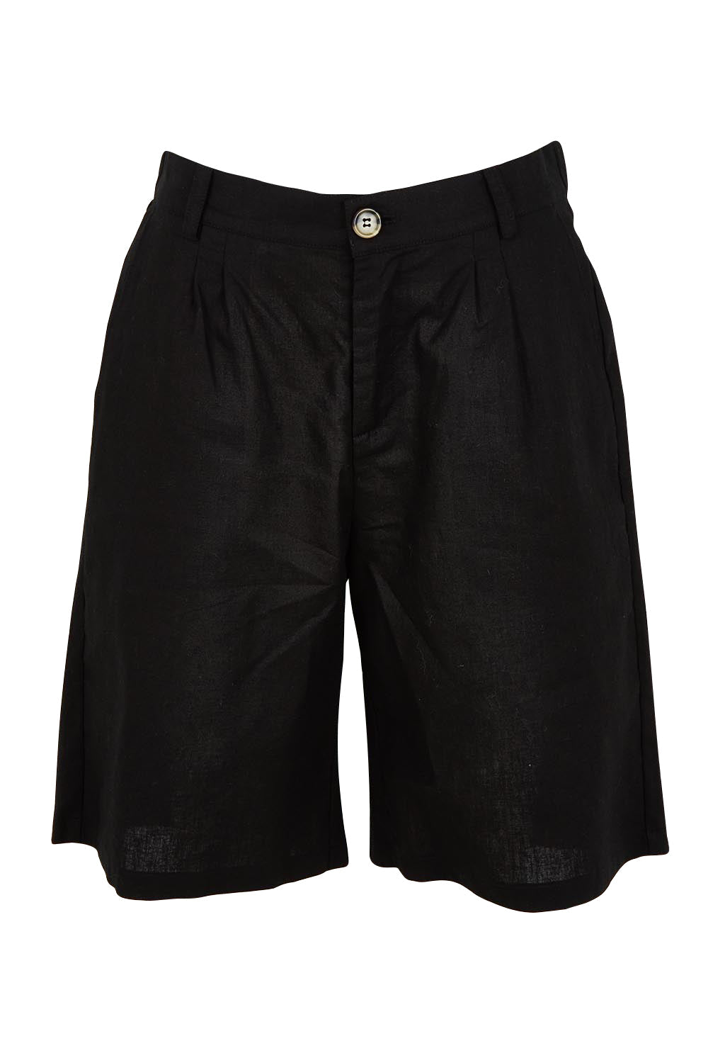 Preloved Linen Cotton Long Short - Black