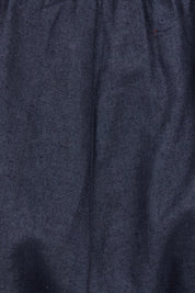 Product shot of the Linen Cotton Long Short in colour Navy (Blue), detail