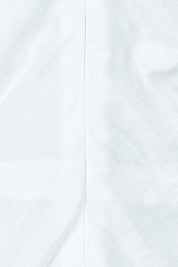 Product shot of the Linen Cotton Midi Bias Dress in colour White (White), detail