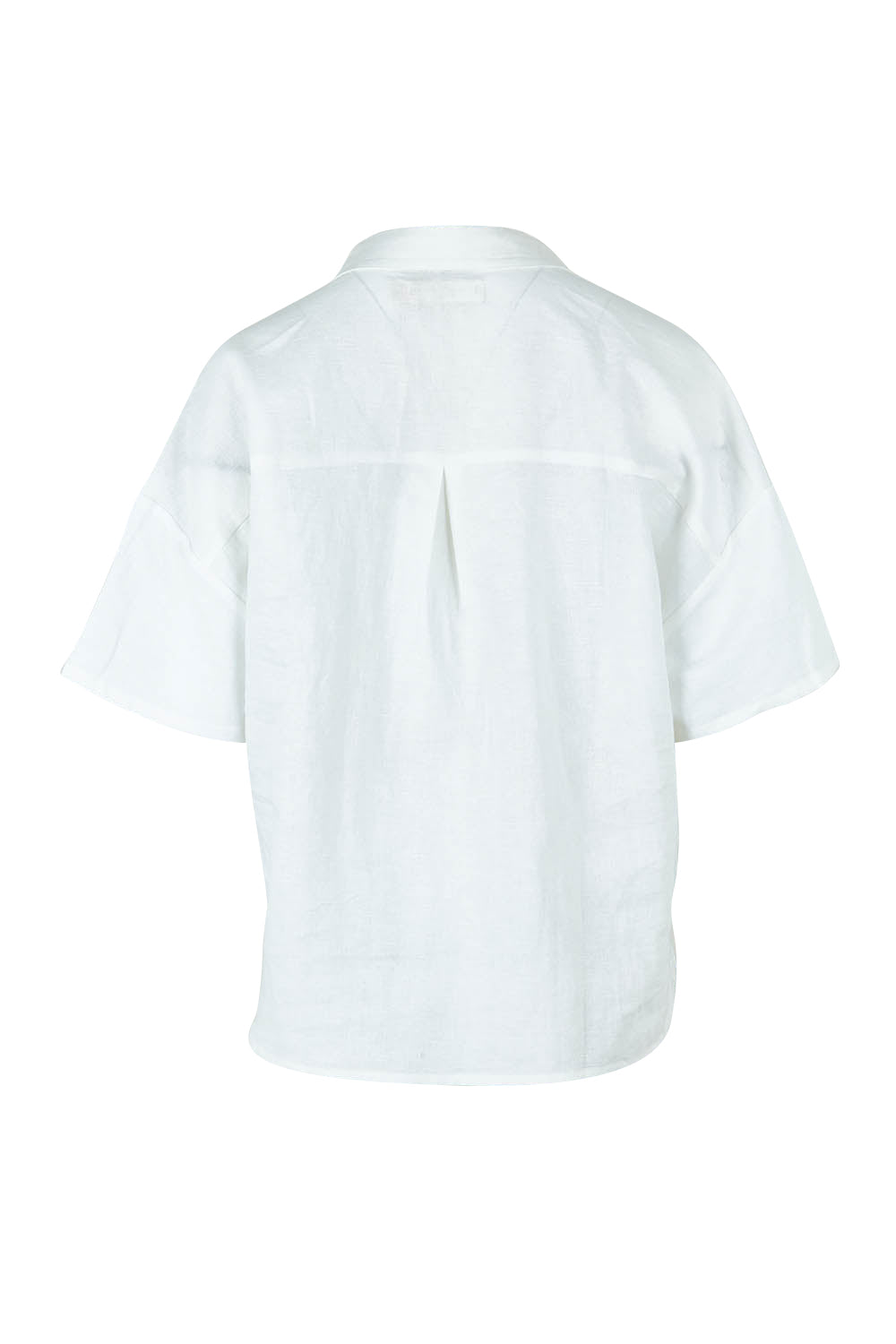 Product shot of the Linen Cotton Relaxed Shirt in colour White (White), from the back
