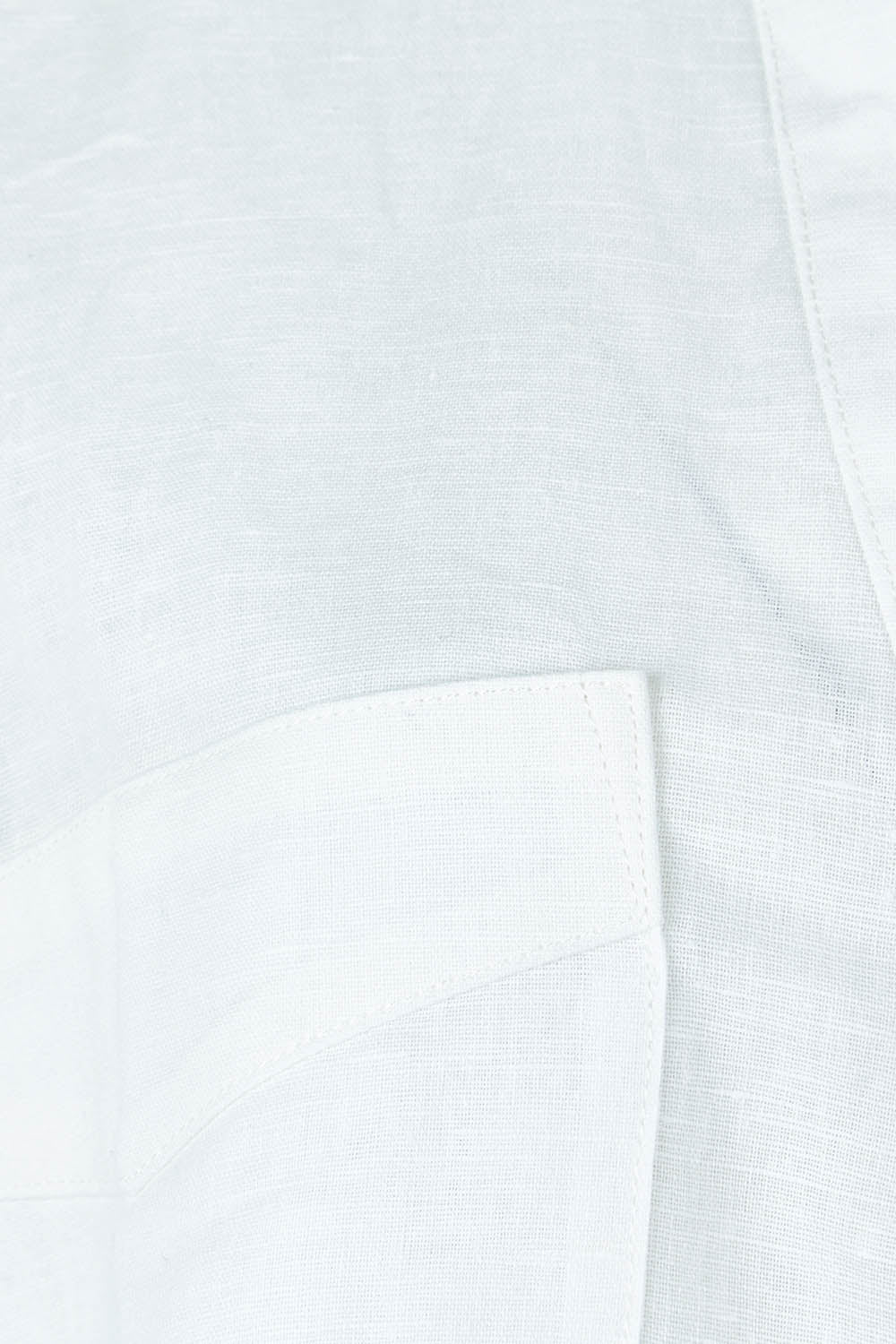 Product shot of the Linen Cotton Relaxed Shirt in colour White (White), detail
