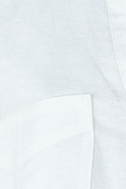 Product shot of the Linen Cotton Relaxed Shirt in colour White (White), detail