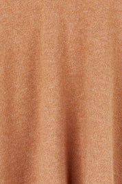Product shot of the Cotton Cashmere V Neck Sweater in colour Caramel, detail