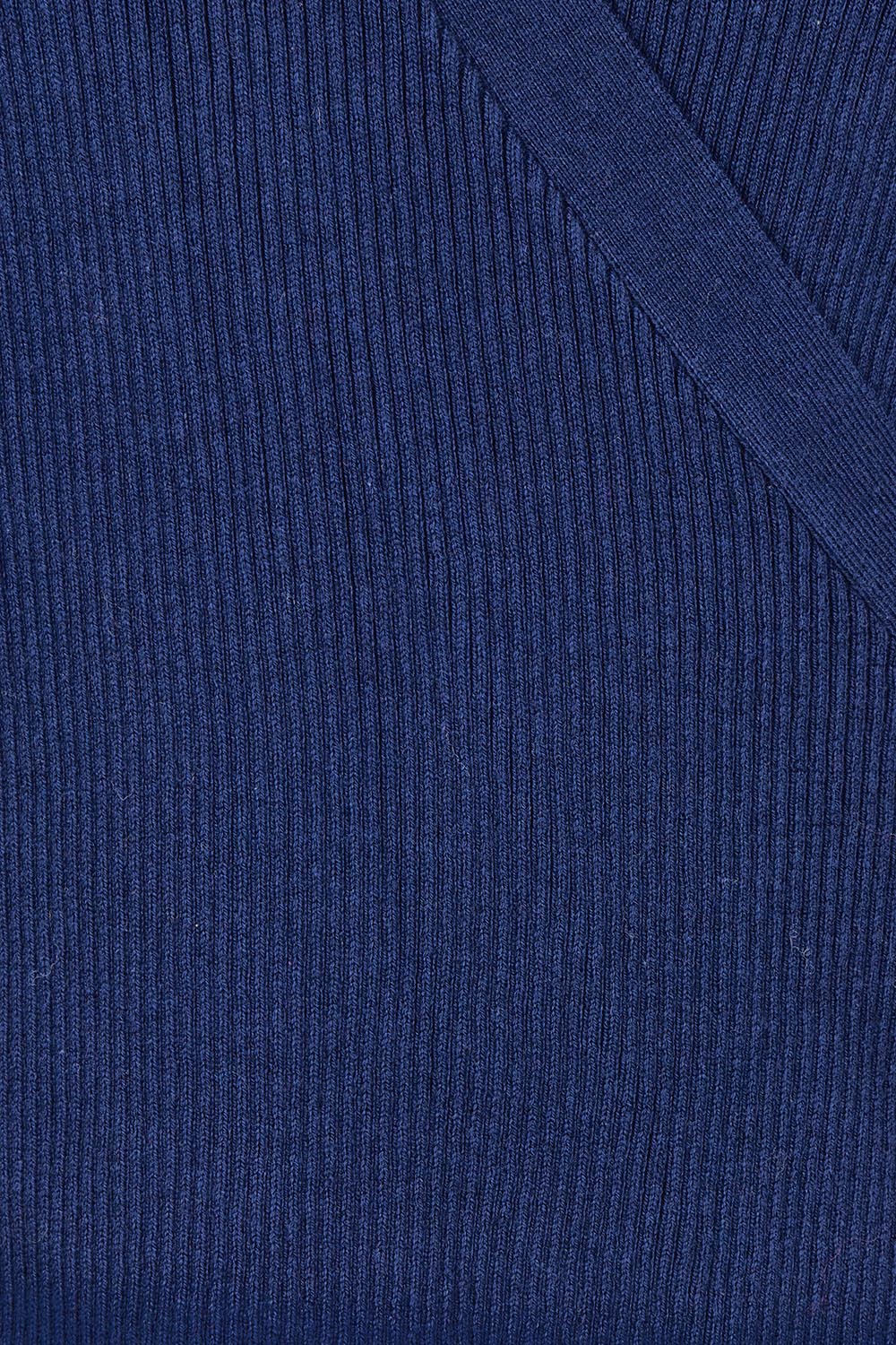 Cotton Cashmere Ribbed Wrap Top – Navy