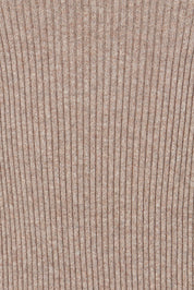 Product shot of the Cotton Cashmere Boat Neck Dress in colour Timberwolf, detail