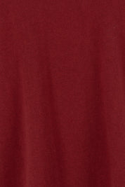 Product shot of the Cotton Cashmere Cross Back Sweater in colour Redrust (Red), detail