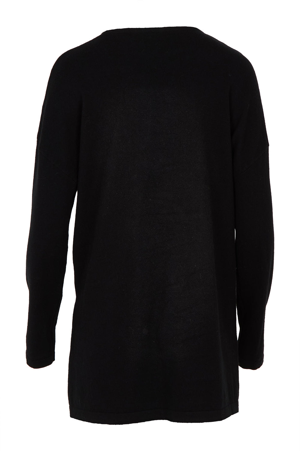 Product shot of the Cotton Cashmere Tunic in colour Black (Black), from the back