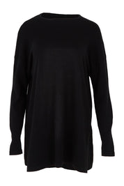 Product shot of the Cotton Cashmere Tunic in colour Black (Black), from the front