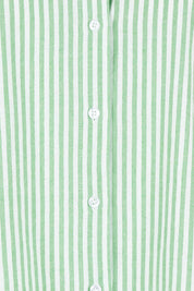 Product shot of the Cotton Oversized Stripe Boyfriend Shirt in colour Green (Green), detail