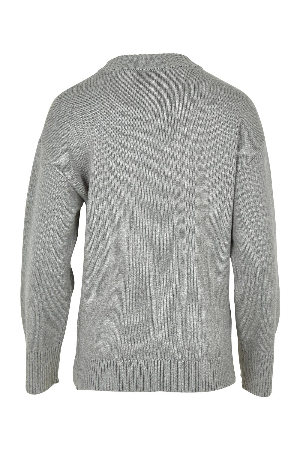 Product shot of the Cotton Wool Cashmere Relaxed Jumper in colour Opalgrey (Grey), from the back