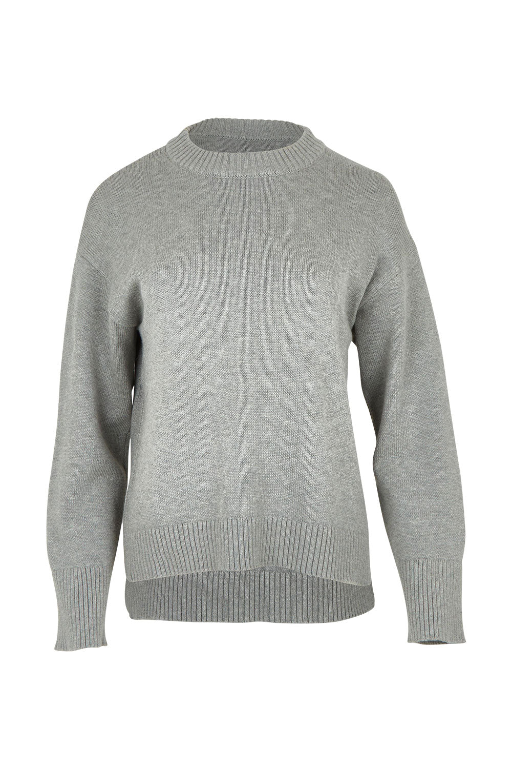 Product shot of the Cotton Wool Cashmere Relaxed Jumper in colour Opalgrey (Grey), from the front