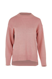 Product shot of the Cotton Wool Cashmere Relaxed Jumper in colour Pink (Pink), from the front