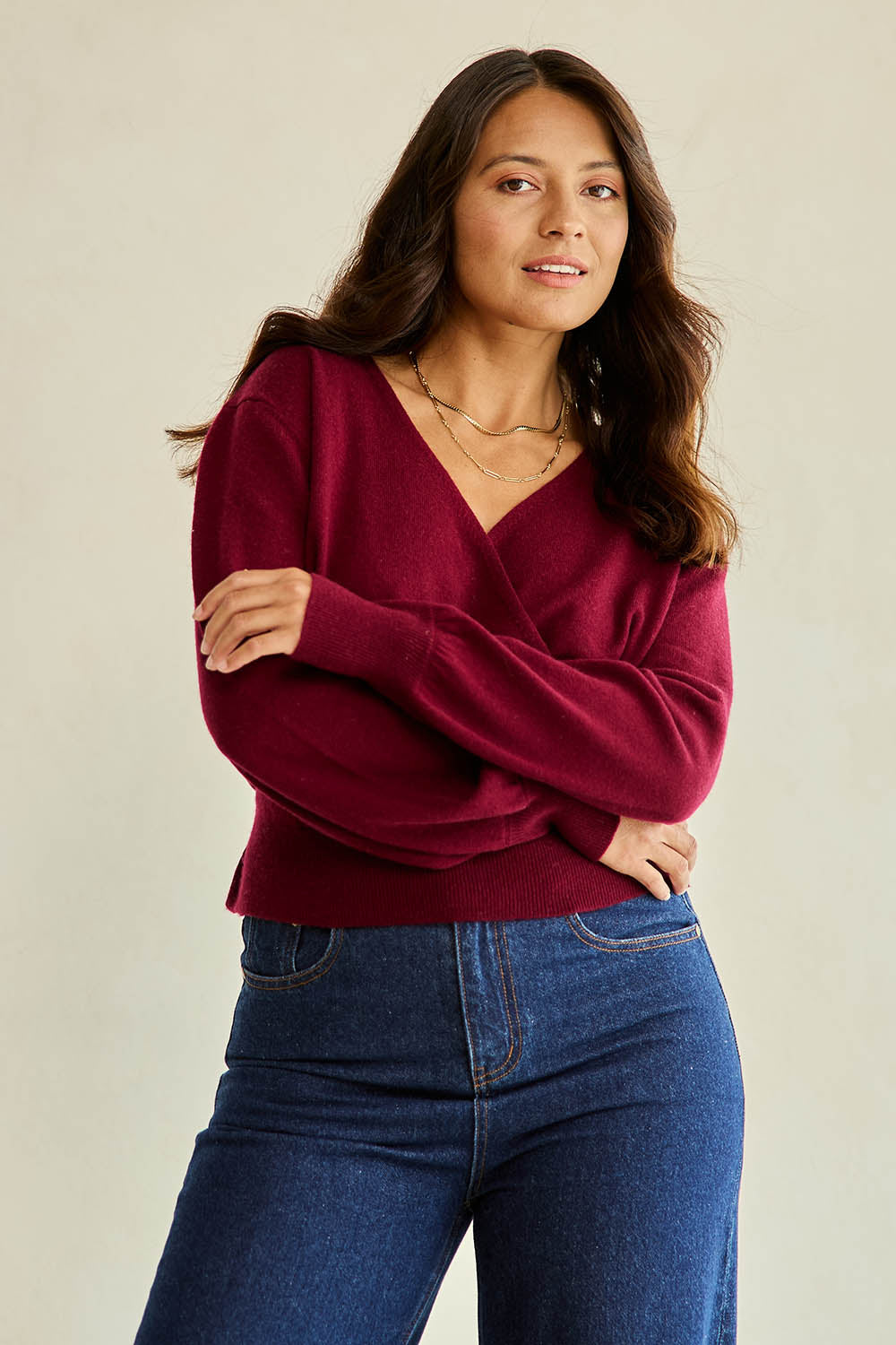 Wool Cashmere Wrap Sweater – Rosewood