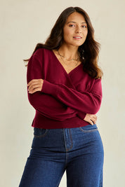 Wool Cashmere Wrap Sweater – Rosewood