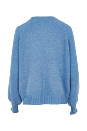 Product shot of the Wool Cashmere Sweater in colour Softblue (Blue), from the back