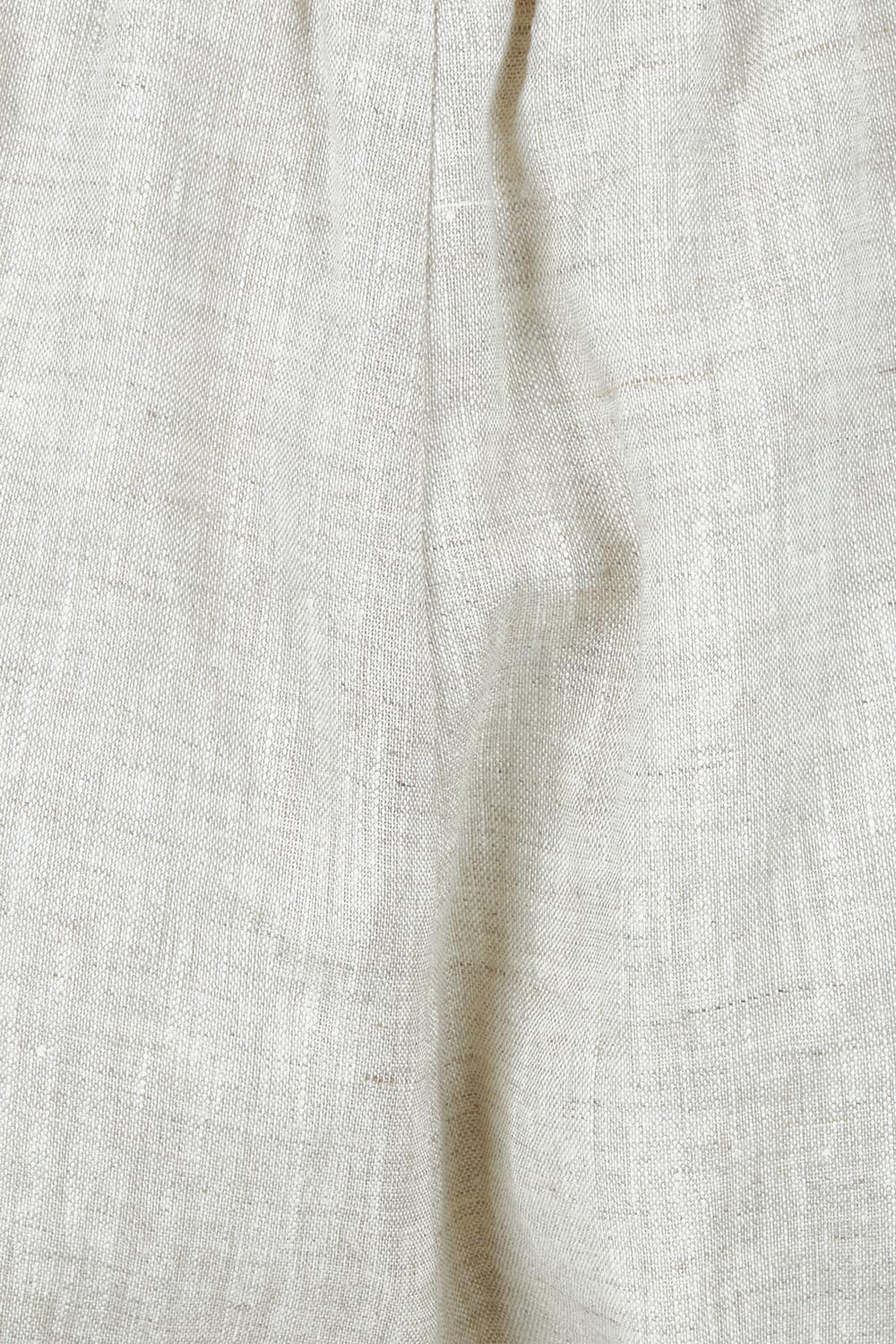 Product shot of the Linen Drawstring Pant in colour Natural, detail
