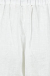 Product shot of the Linen Drawstring Pant in colour White (White), detail