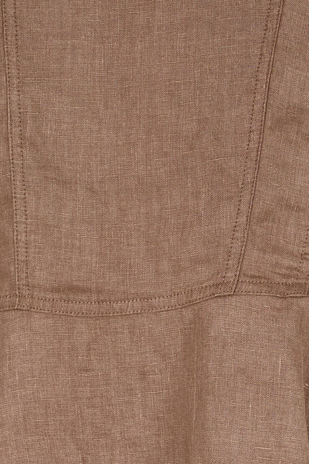 Product shot of the Linen Draped Jacket – Coffee in colour Coffee, showing detail