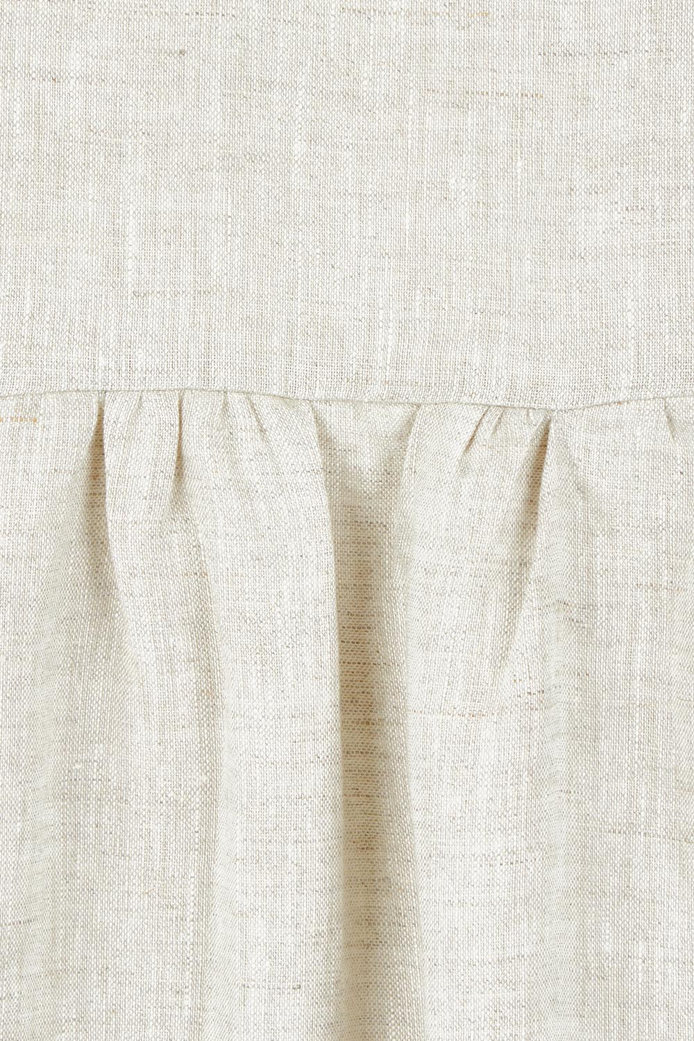 Product shot of the Linen Shirt Maker Dress in colour Natural, detail