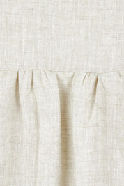 Product shot of the Linen Shirt Maker Dress in colour Natural, detail