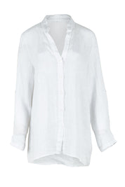 Product shot of the Linen Extra Soft Relaxed Shirt in colour White (White), from the front