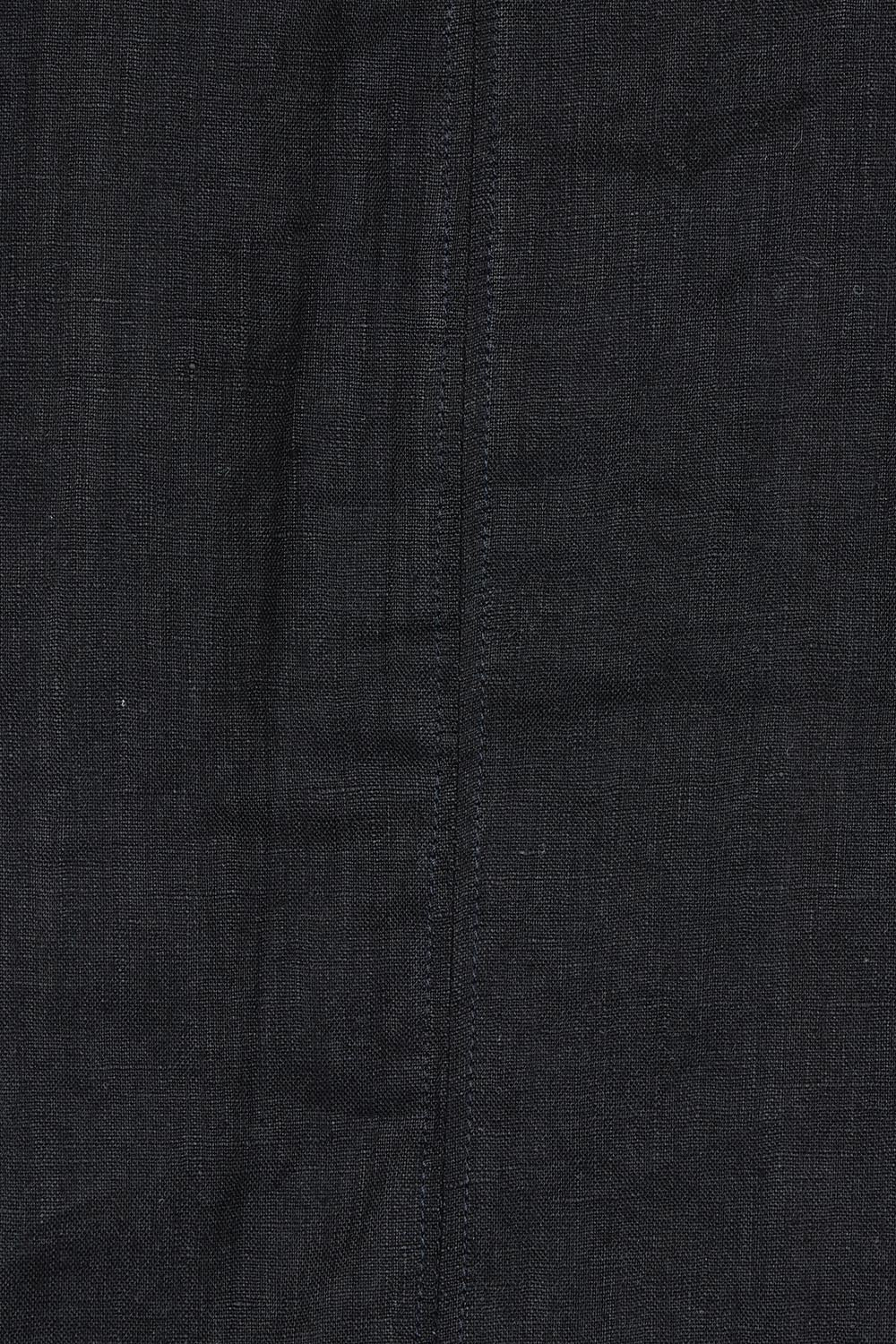 Product shot of the Linen 3/4 Sleeve Top in colour Black (Black), detail