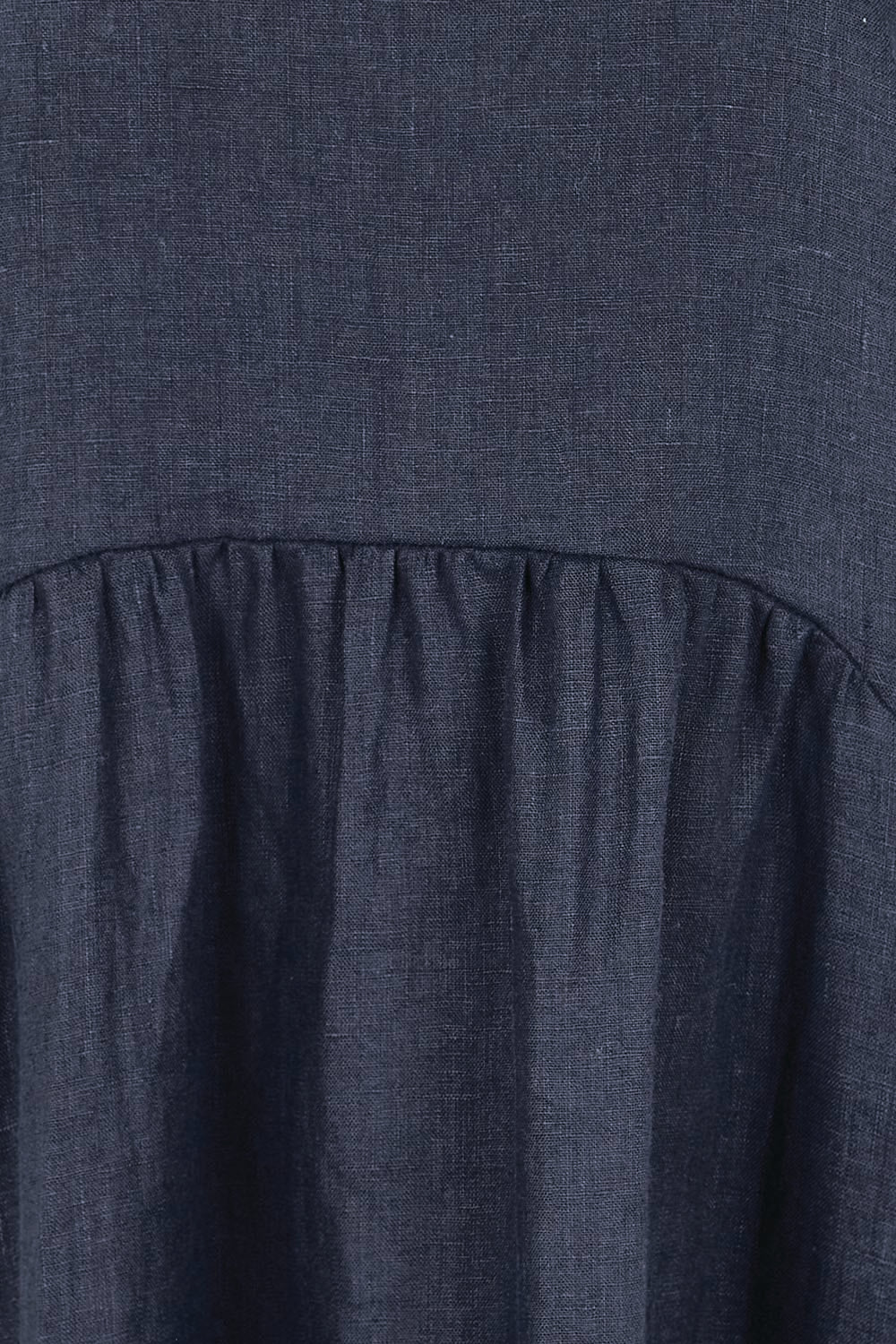 Product shot of the Linen Pocket Dress – Navy in colour Navy, showing detail