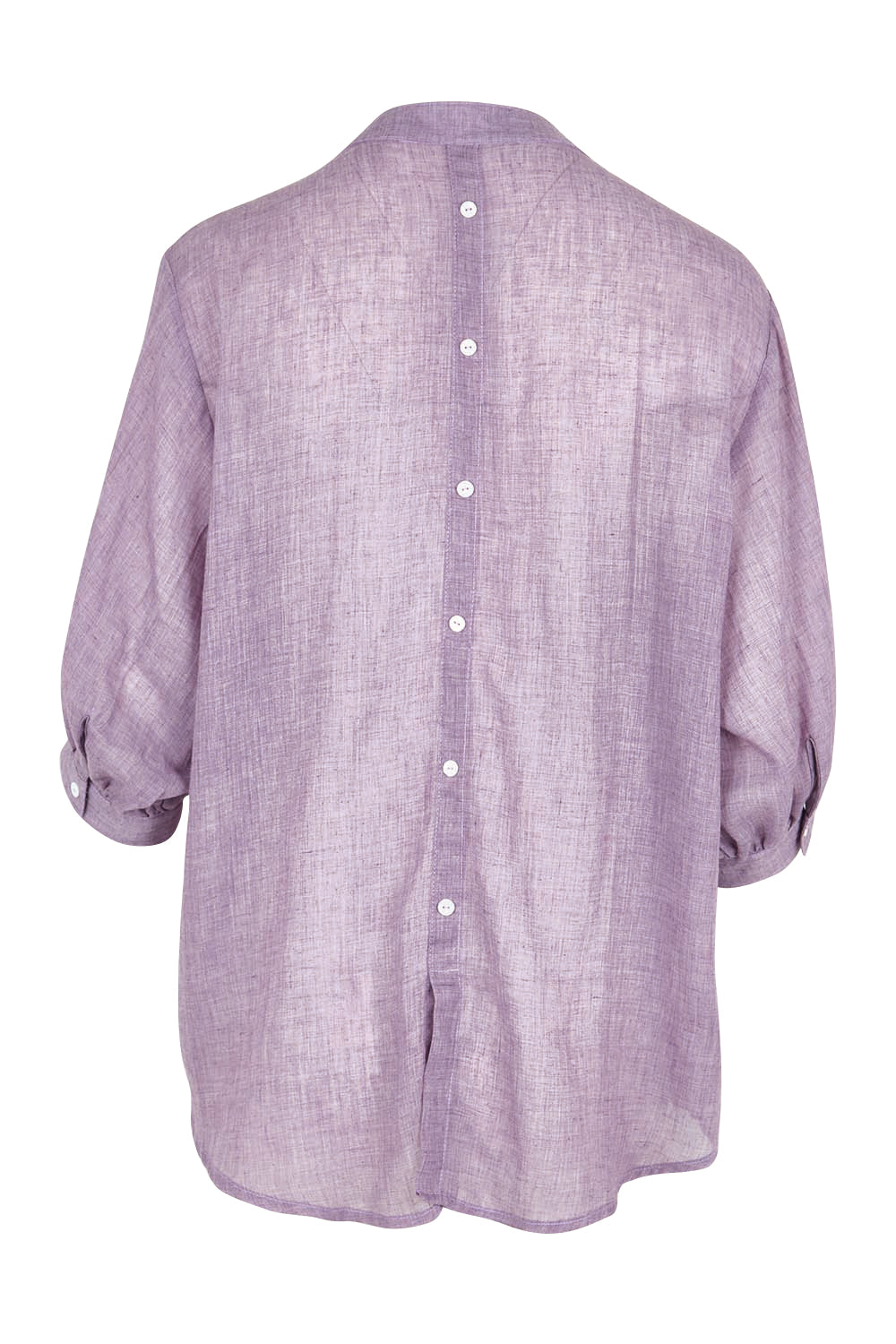 Product shot of the Cotton Button Down Blouse – Grape in colour Grape, from the back
