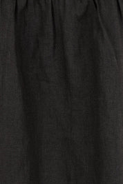 Product shot of the Linen Throw On Dress in colour Black (Black), detail