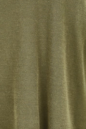 Product shot of the Linen Lyocell Textured Knit Tee – Green in colour Green, showing detail