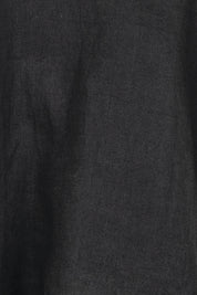 Product shot of the Linen V Neck Tank – Black in colour Black, showing detail