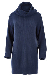 Preloved Cotton Wool Blend Rolled Neck Tunic - BlueDam