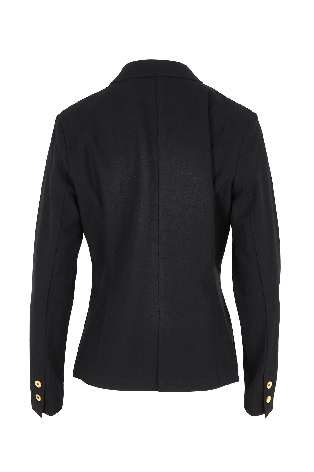 Product shot of the Cotton Linen Blazer in colour Black (Black), from the back